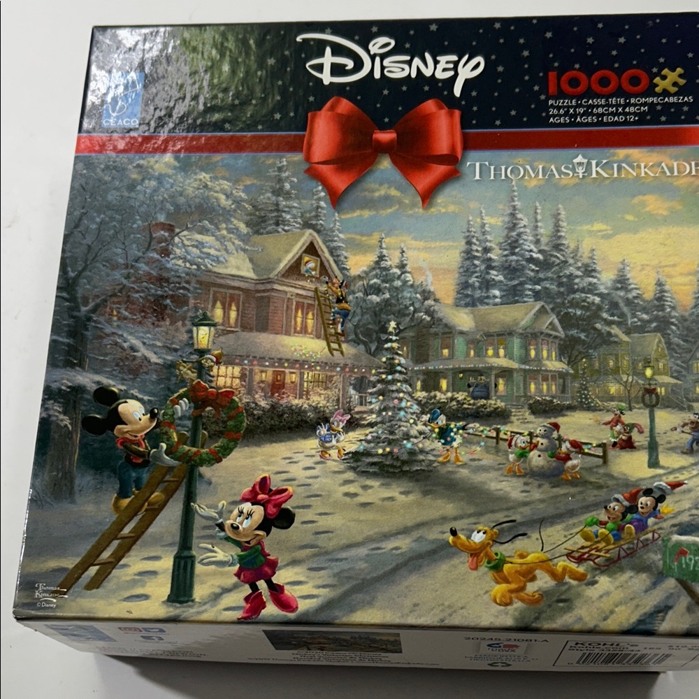 Disney Thomas Kinkade Festive Winter Puzzle - Red and Green - Picture 16 of 16